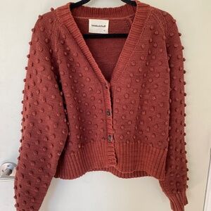 Misha and Puff cotton popcorn v-neck cardigan